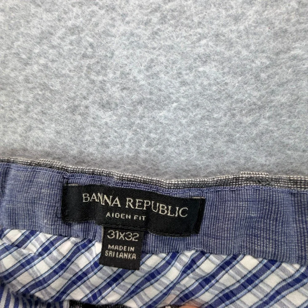 Banana Republic Aiden Fit Linen Cotton Blend Slim Pants Mens 31x32 Gray